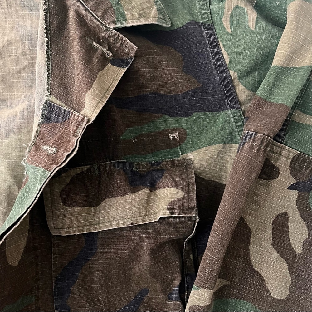 Vintage Green Camo Military Jacket Lightweight Small - Picture 4 of 6